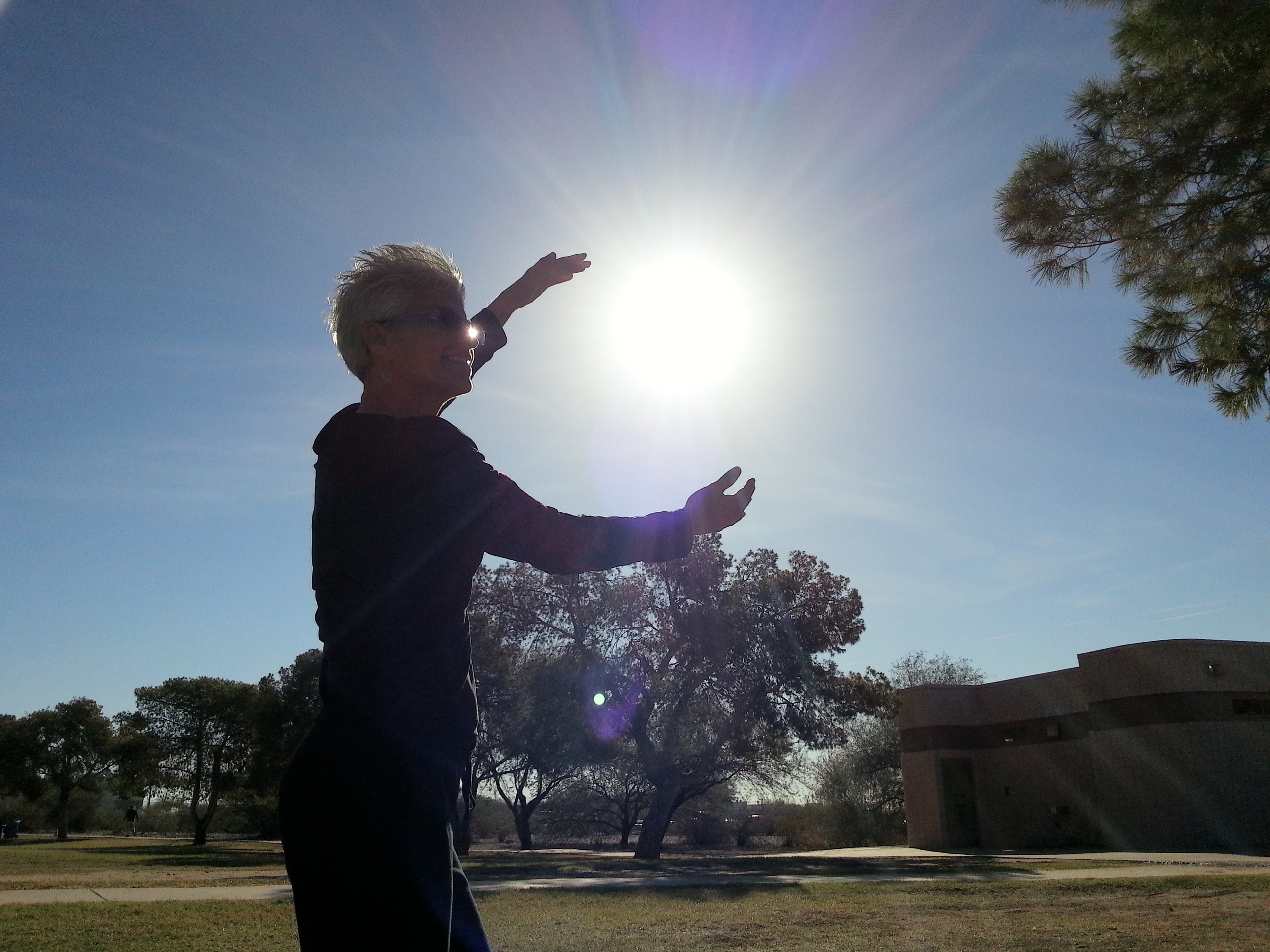 Angel Marie practicing Tai Chi outdoors